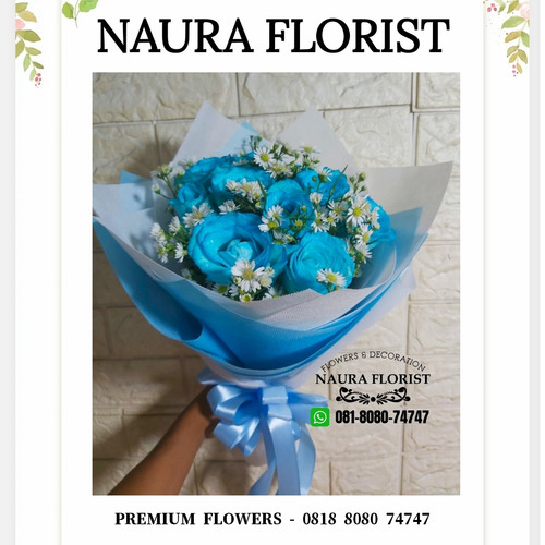 Detail Buket Bunga Mawar Biru Asli Nomer 39