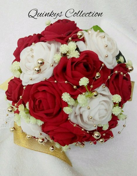 Detail Buket Bunga Mawar Merah Pengantin Nomer 30