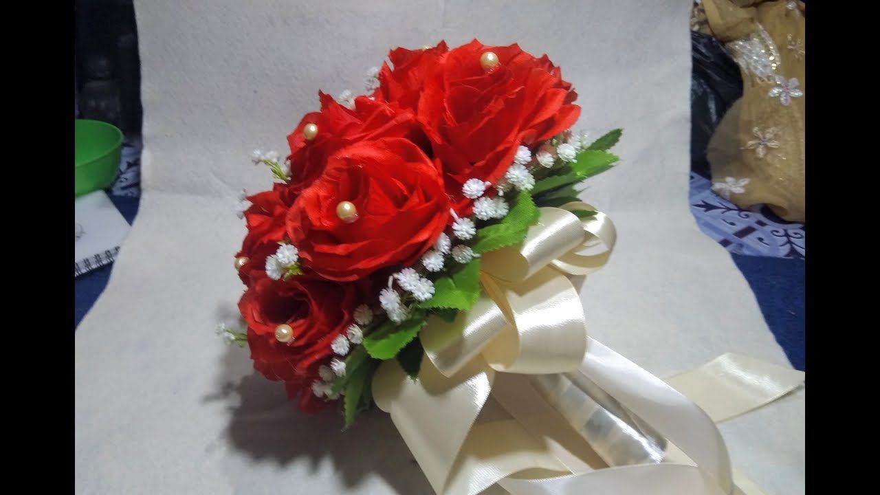 Detail Buket Bunga Mawar Merah Pengantin Nomer 10