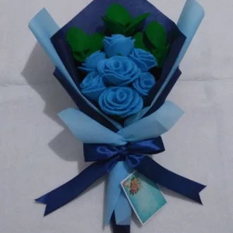 Detail Buket Bunga Warna Biru Nomer 50