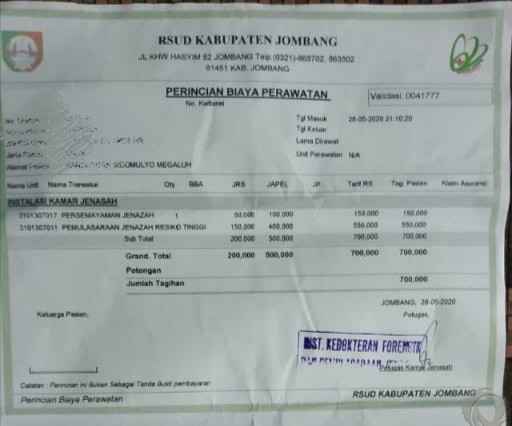 Detail Bukti Kwitansi Pembayaran Rumah Sakit Nomer 34