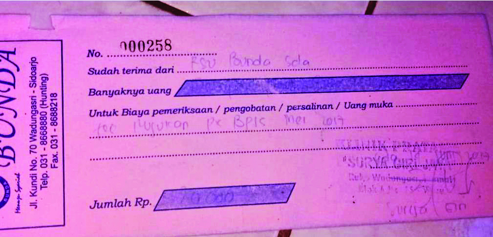 Detail Bukti Kwitansi Pembayaran Rumah Sakit Nomer 53