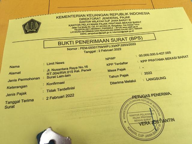 Detail Bukti Penerimaan Surat Pajak Nomer 18