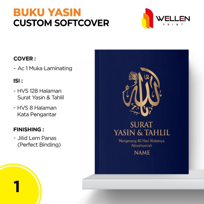 Detail Buku Yasin Custom Nomer 22