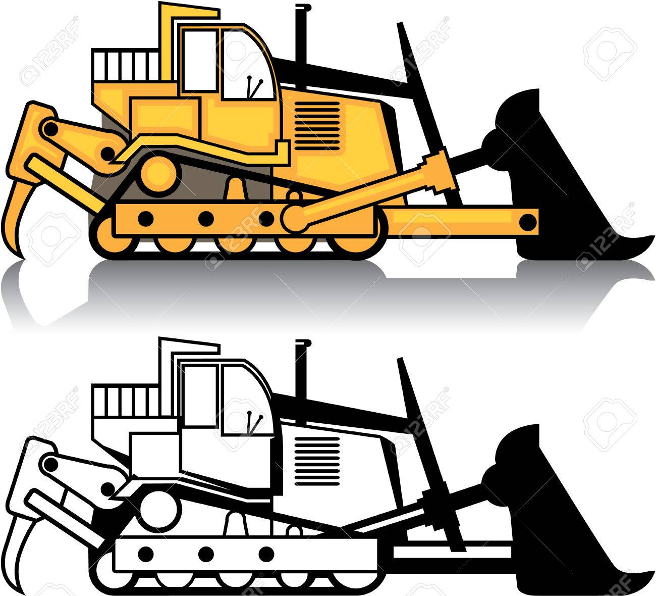 Detail Bulldozer Clipart Nomer 33