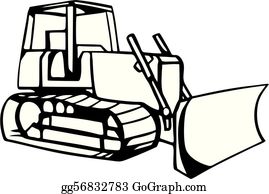 Detail Bulldozer Clipart Black And White Nomer 10