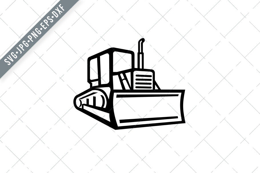 Detail Bulldozer Clipart Black And White Nomer 31