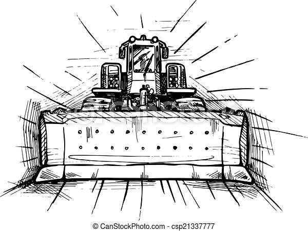 Detail Bulldozer Clipart Black And White Nomer 36