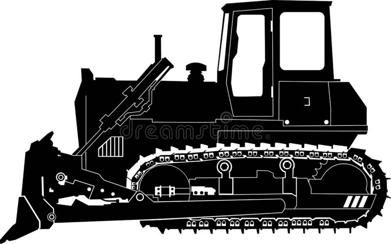 Detail Bulldozer Clipart Black And White Nomer 48