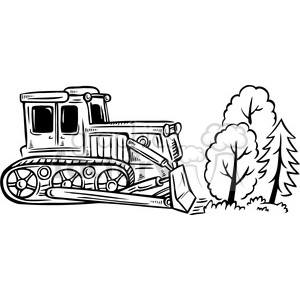 Detail Bulldozer Clipart Black And White Nomer 51