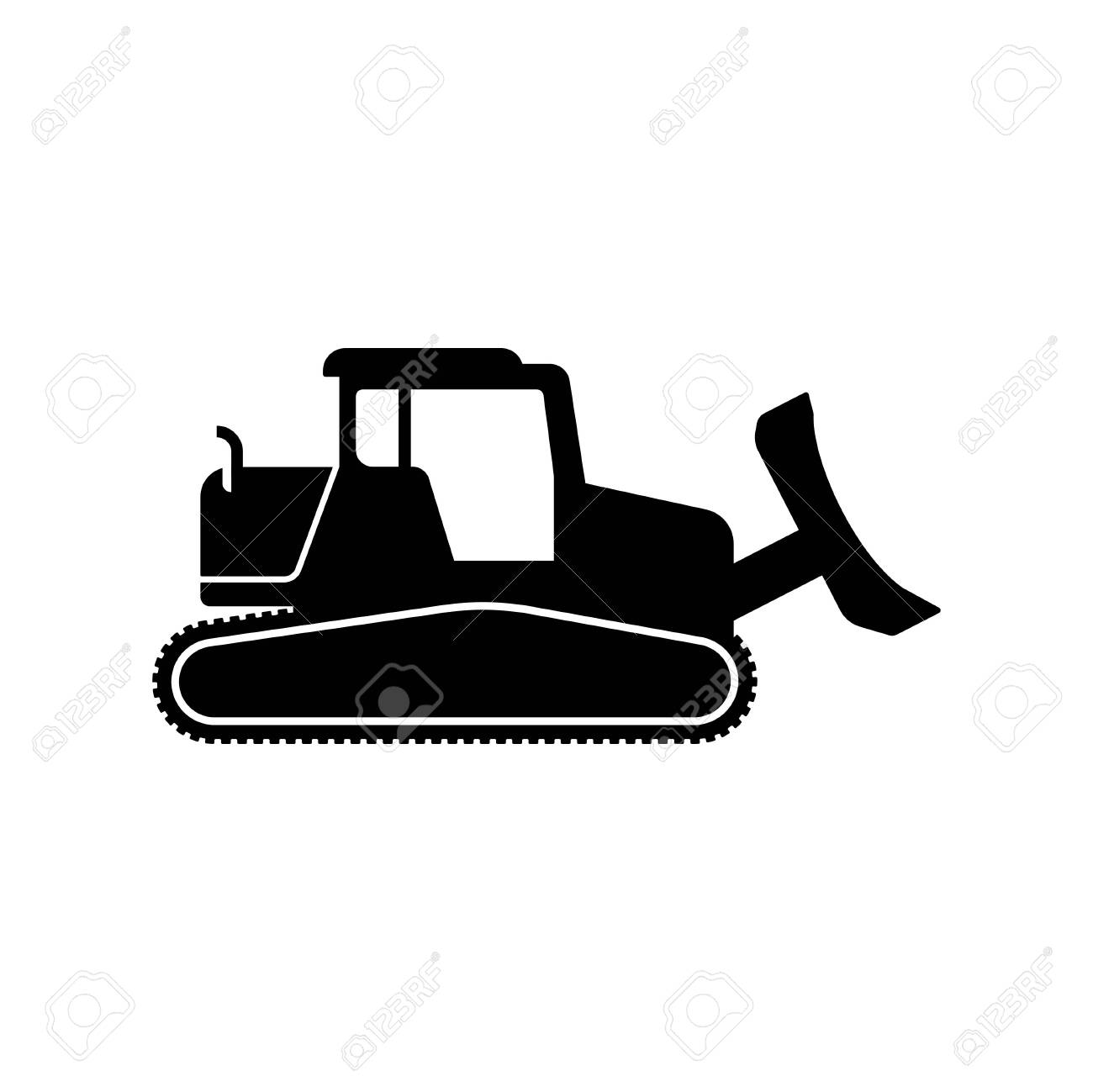 Detail Bulldozer Silhouette Clip Art Nomer 9