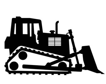 Detail Bulldozer Silhouette Vector Nomer 12