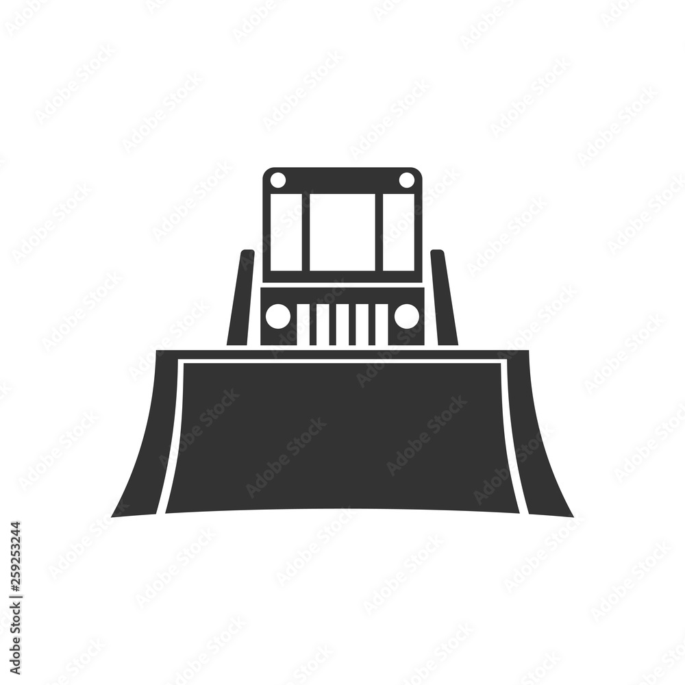 Detail Bulldozer Silhouette Vector Nomer 27