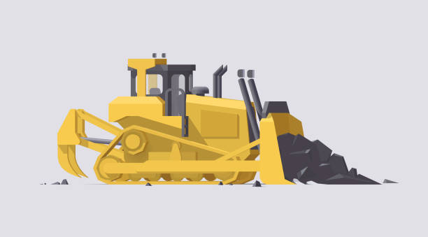 Detail Bulldozer Silhouette Vector Nomer 43