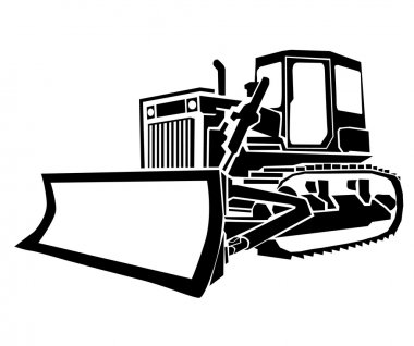 Detail Bulldozer Silhouette Vector Nomer 46