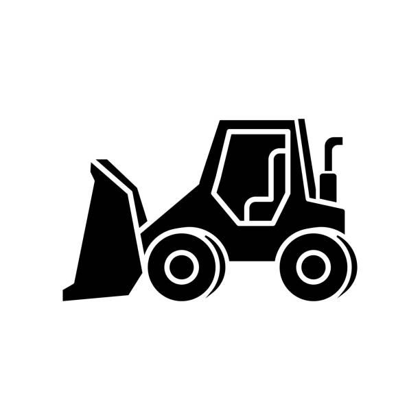 Detail Bulldozer Silhouette Vector Nomer 50