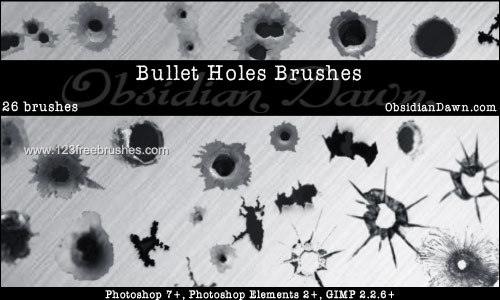 Detail Bullet Hole Photoshop Brush Nomer 2