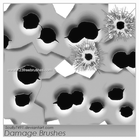 Detail Bullet Hole Photoshop Brush Nomer 25