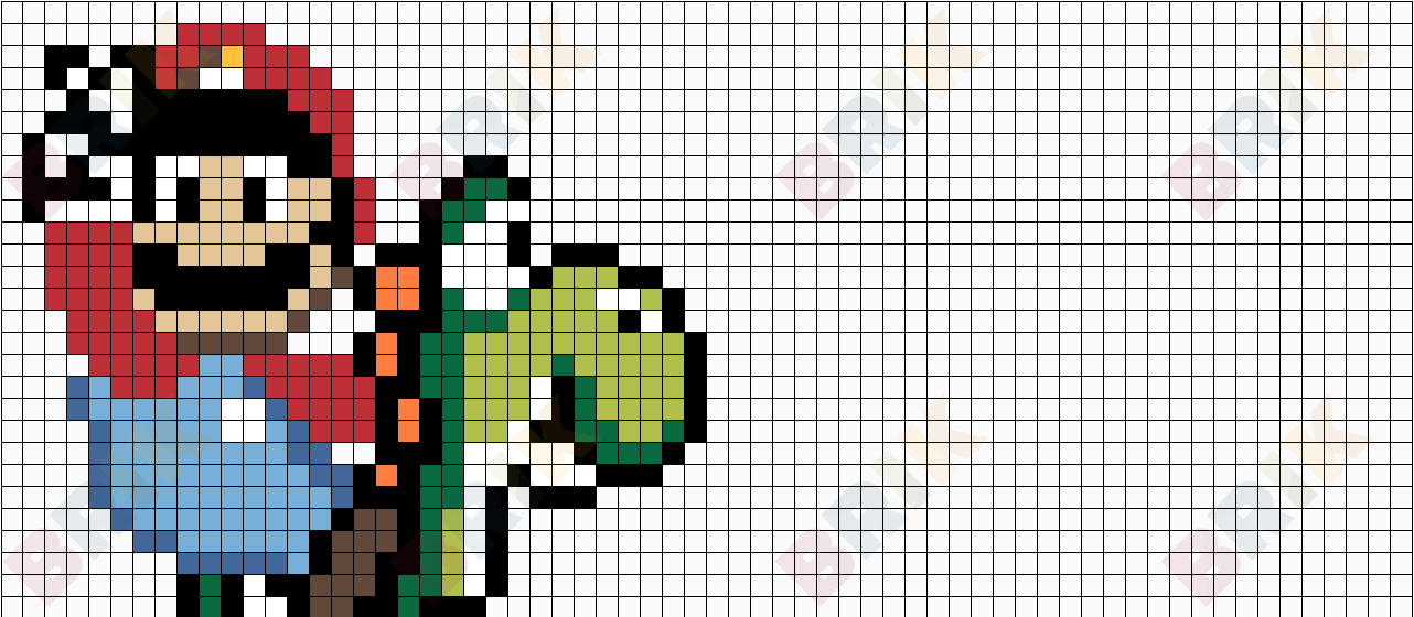 Detail Mario And Yoshi Pixel Art Nomer 9
