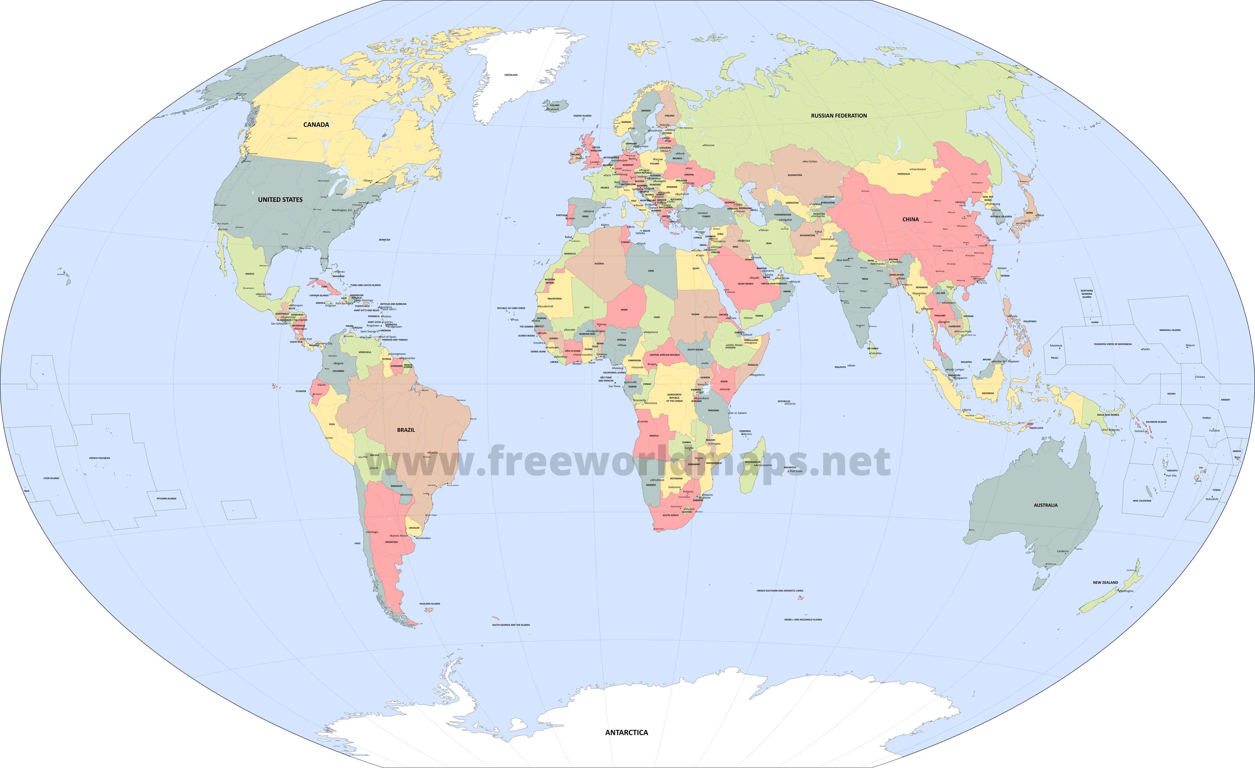 Detail Free Download World Map Nomer 2