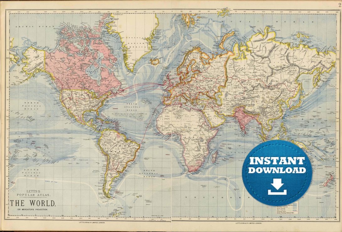 Detail Free Downloadable World Map Nomer 35