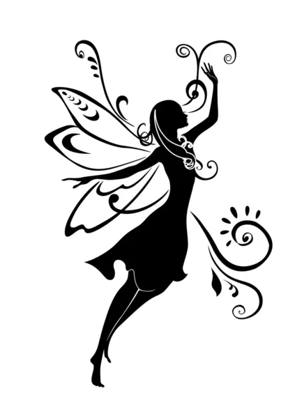 Detail Free Fairy Silhouette Clip Art Nomer 14