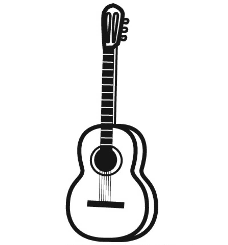 Gitarre Ausmalbild - KibrisPDR