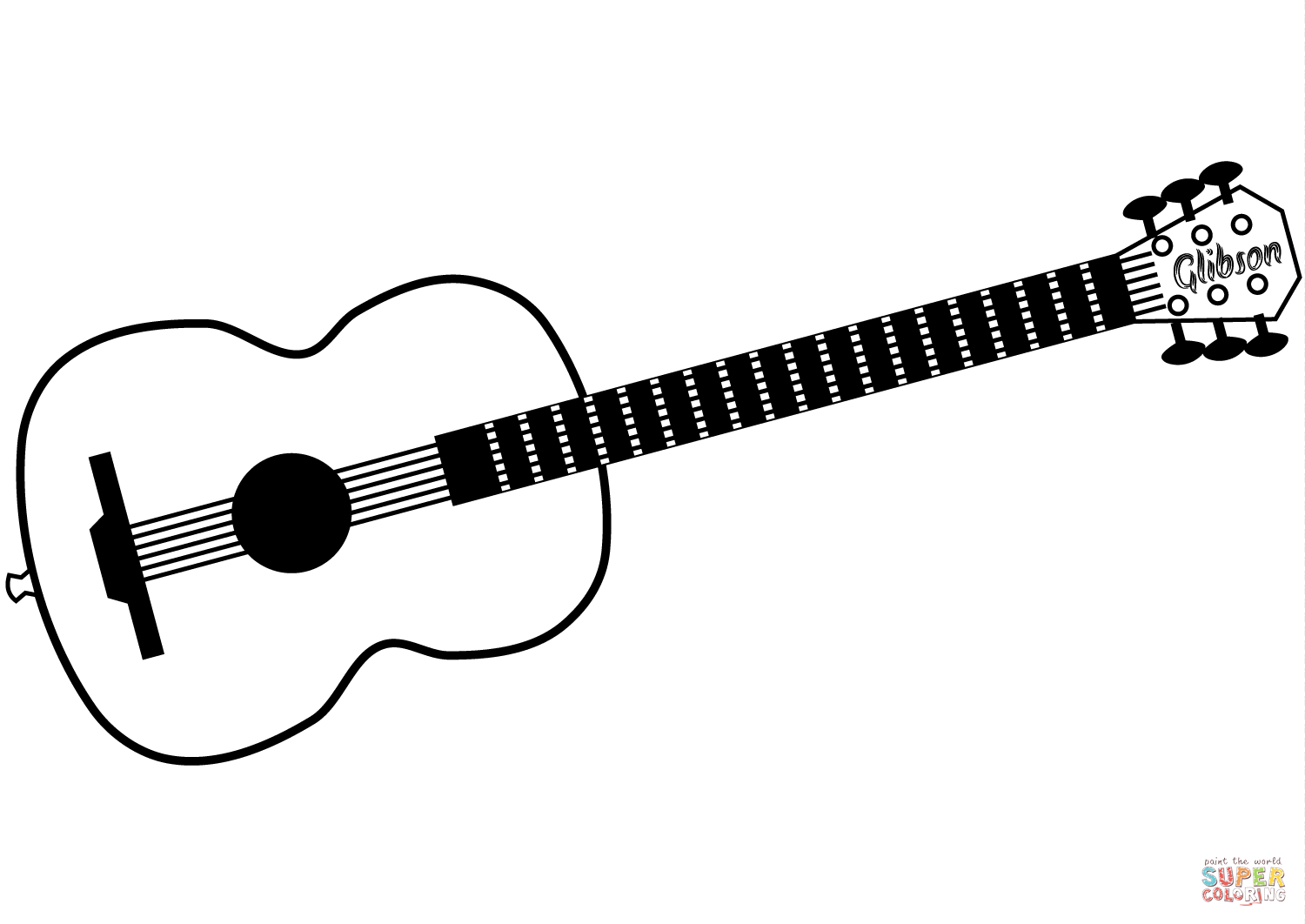 Detail Gitarre Ausmalbild Nomer 6