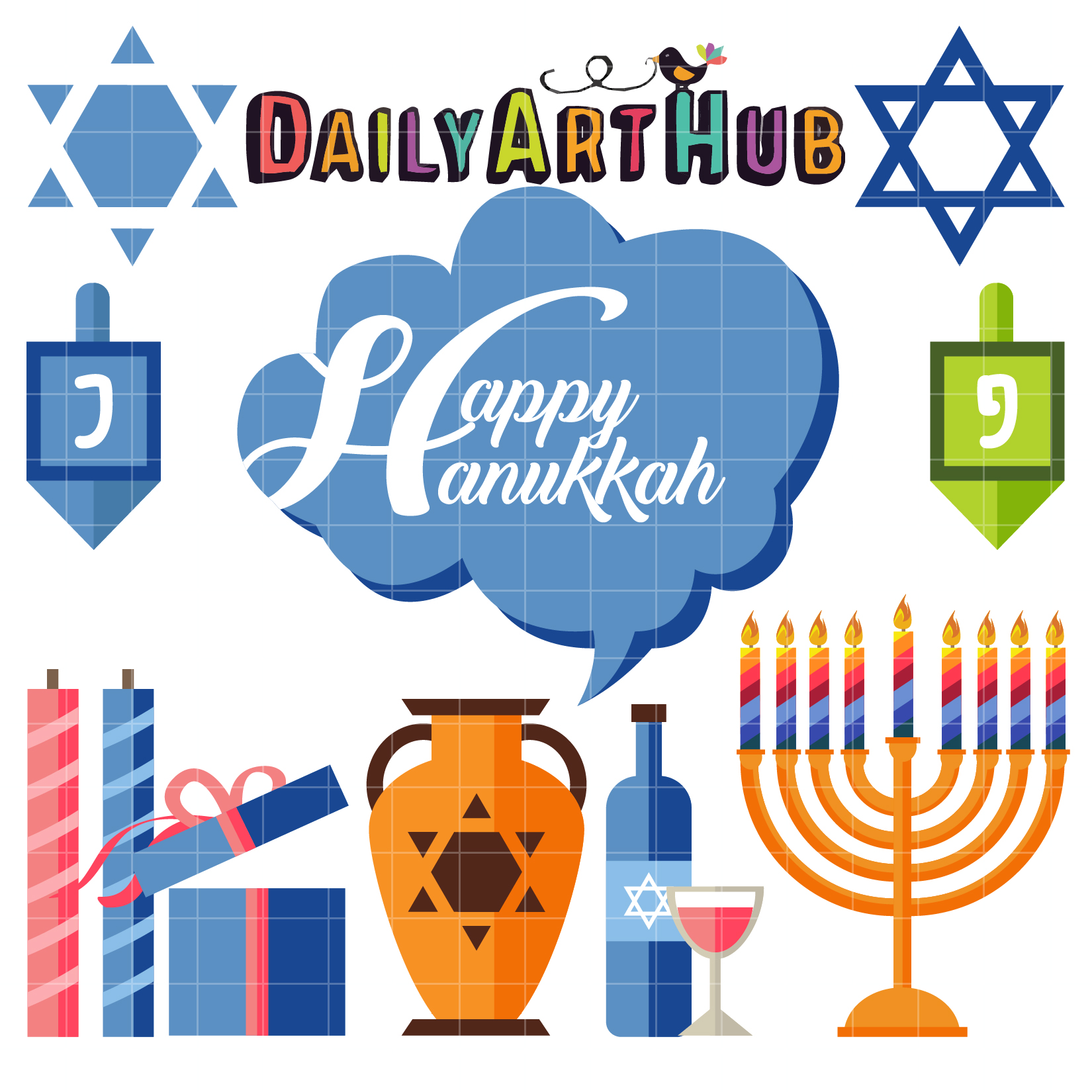 Detail Free Happy Hanukkah Clip Art Nomer 43