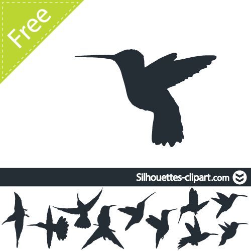 Detail Free Hummingbird Silhouette Clip Art Nomer 39