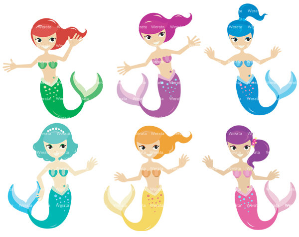 Detail Free Mermaid Clipart Nomer 12