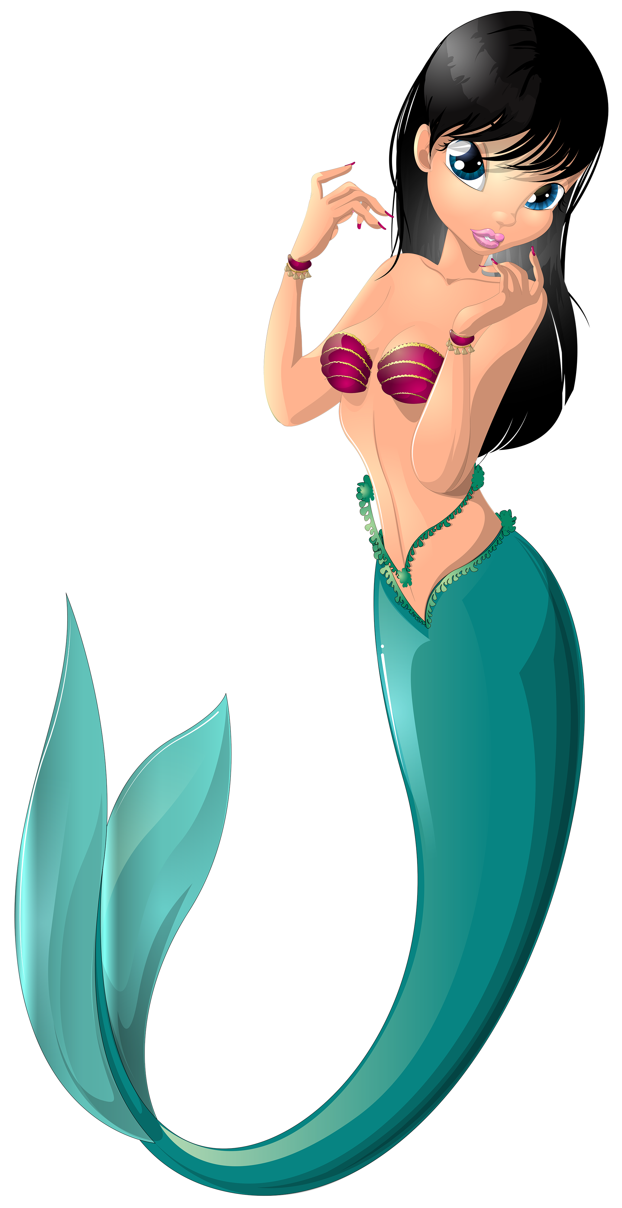 Detail Free Mermaid Clipart Nomer 18