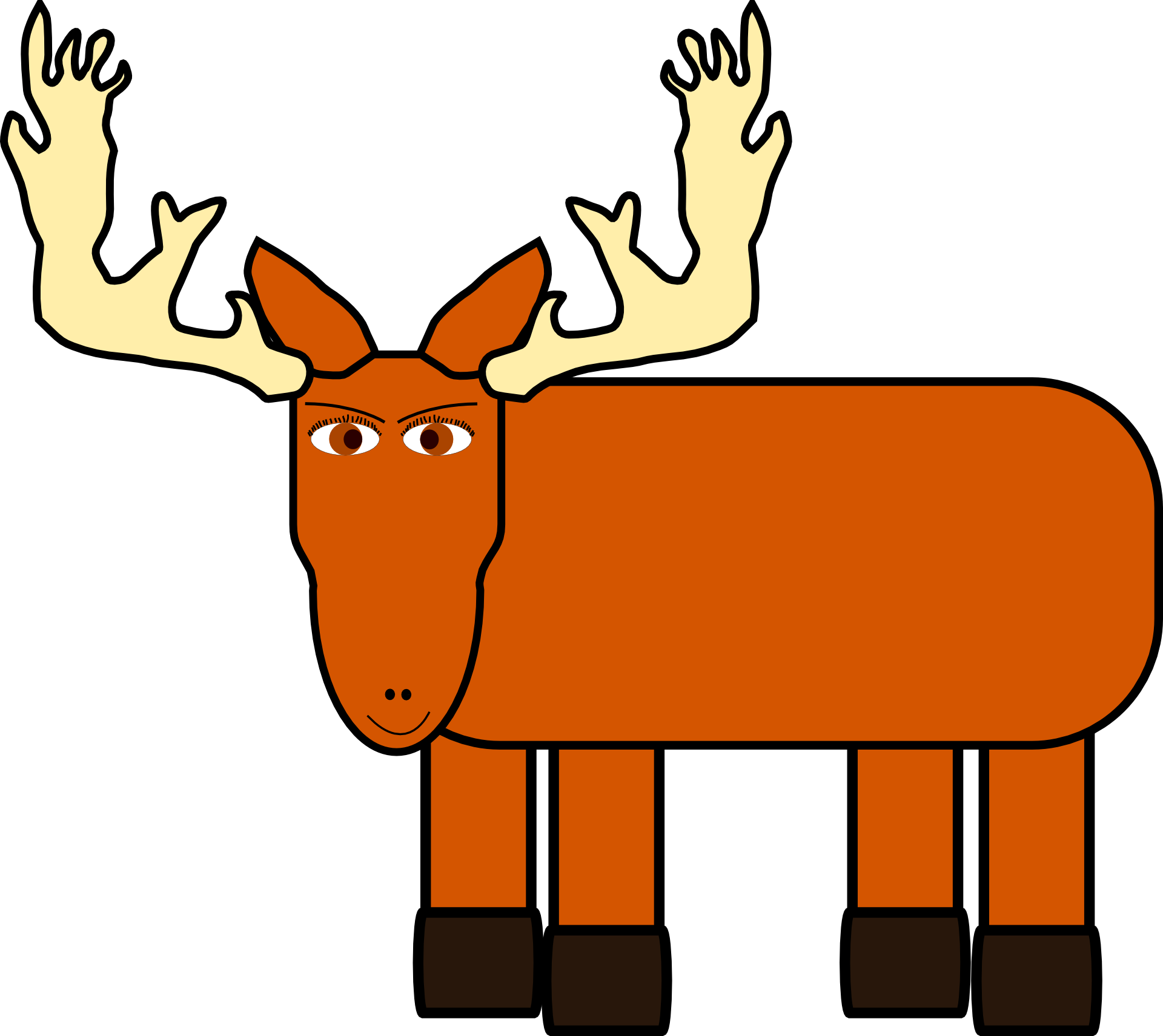 Detail Free Moose Clipart Nomer 31