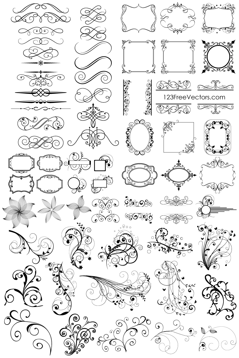 Detail Free Ornament Vector Nomer 54