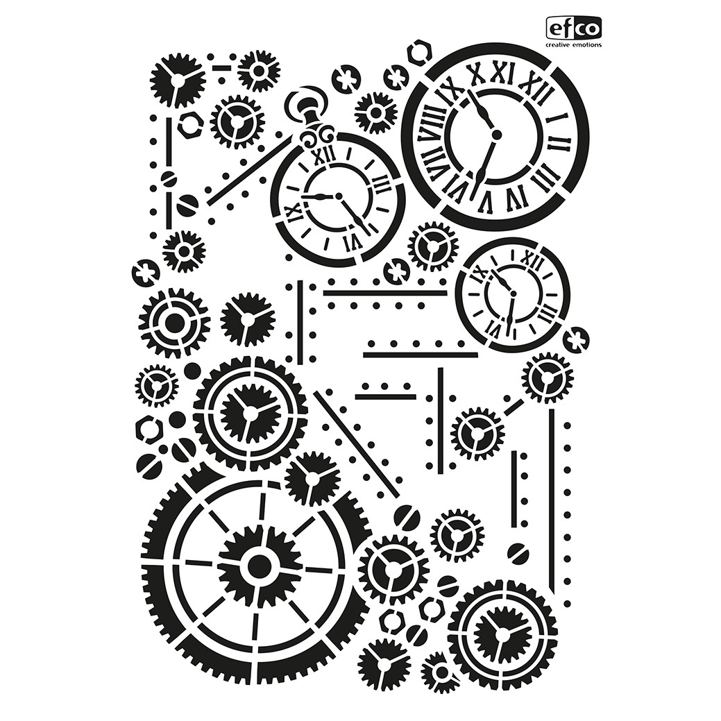 Detail Steampunk Gear Stencil Nomer 6