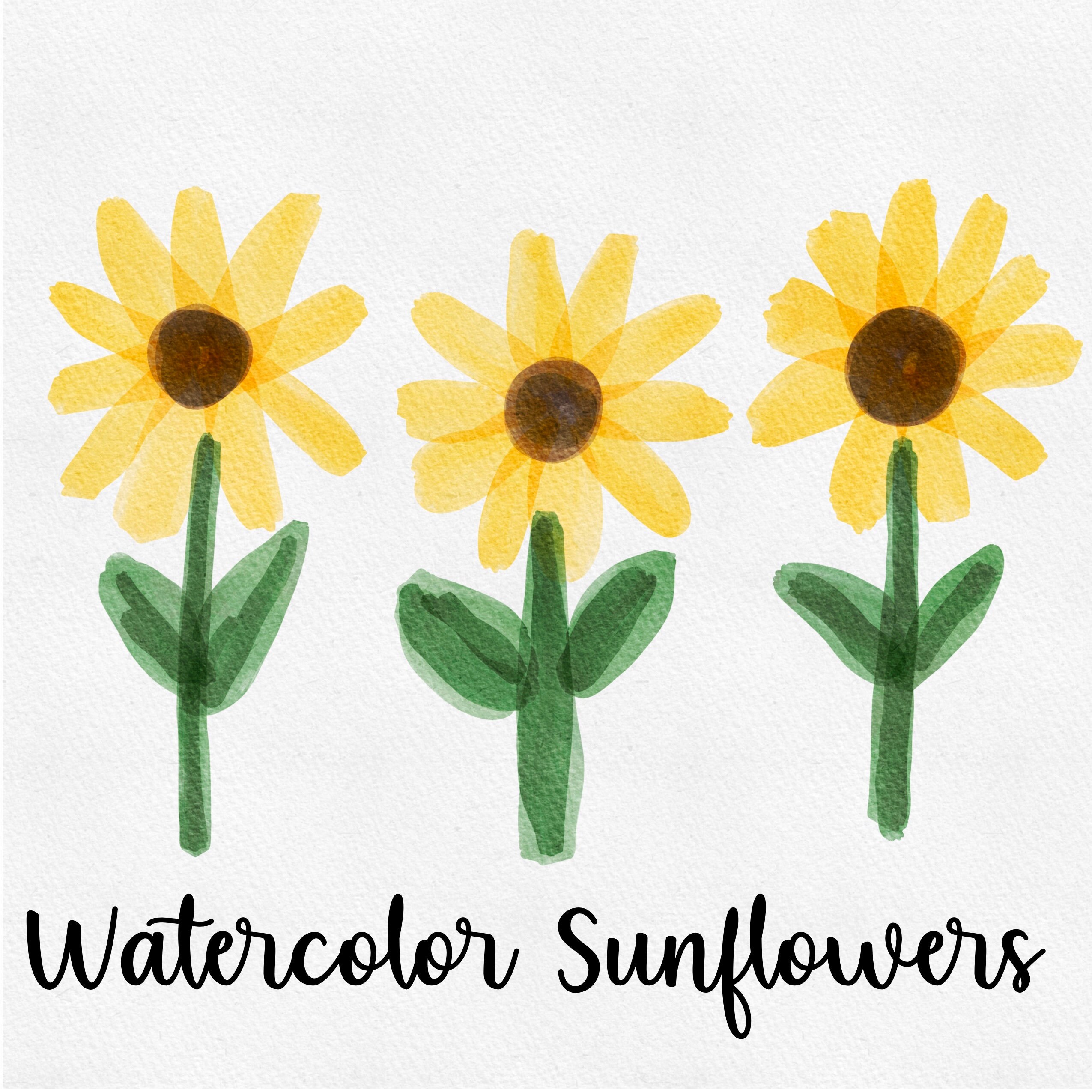 Detail Sunflower Watercolor Nomer 23