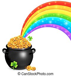 Detail Free Pot Of Gold Clipart Nomer 23