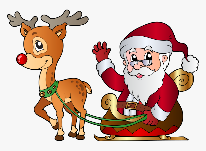 Detail Free Santa And Reindeer Clipart Nomer 11