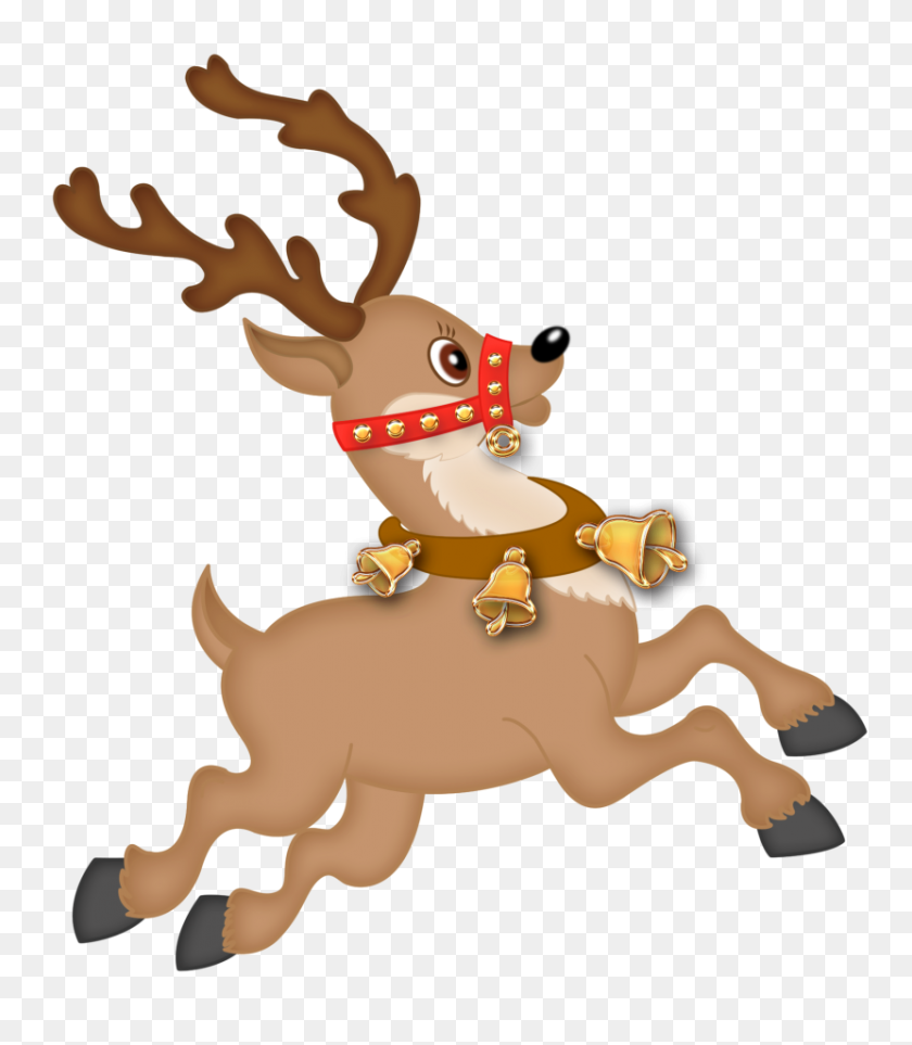 Detail Free Santa And Reindeer Clipart Nomer 15