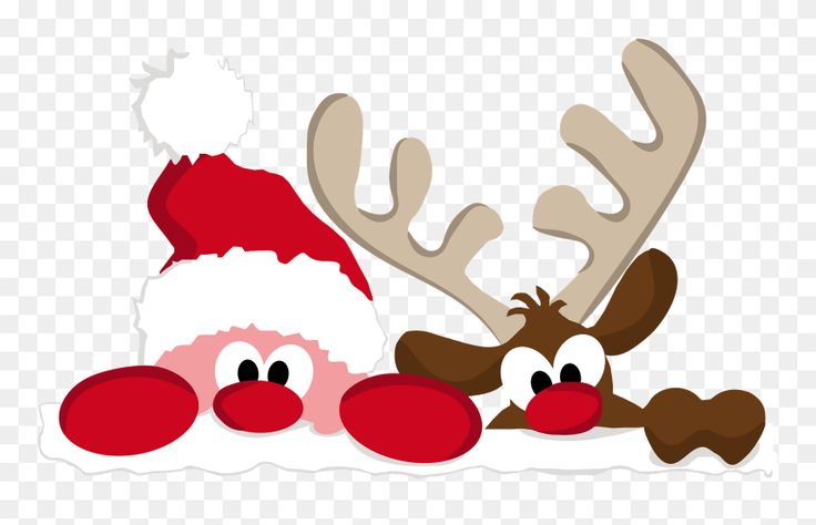 Detail Free Santa And Reindeer Clipart Nomer 2