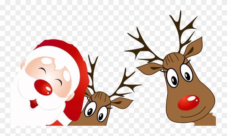 Detail Free Santa And Reindeer Clipart Nomer 3