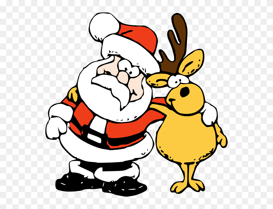 Detail Free Santa And Reindeer Clipart Nomer 24