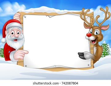 Detail Free Santa And Reindeer Clipart Nomer 29