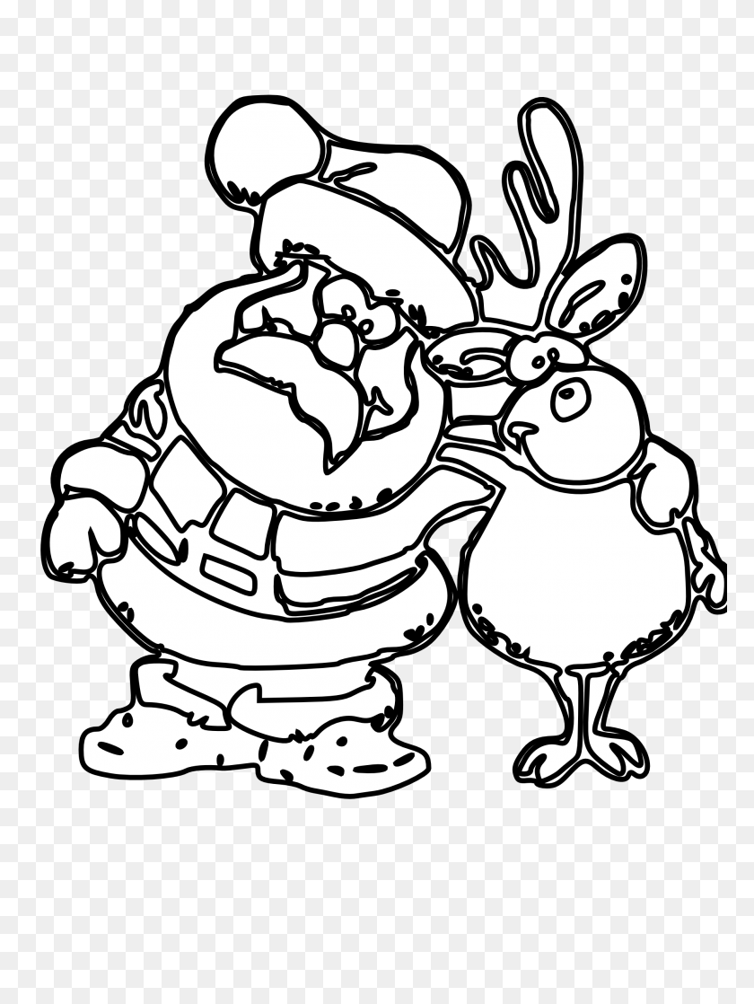 Detail Free Santa And Reindeer Clipart Nomer 43