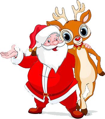 Detail Free Santa And Reindeer Clipart Nomer 7