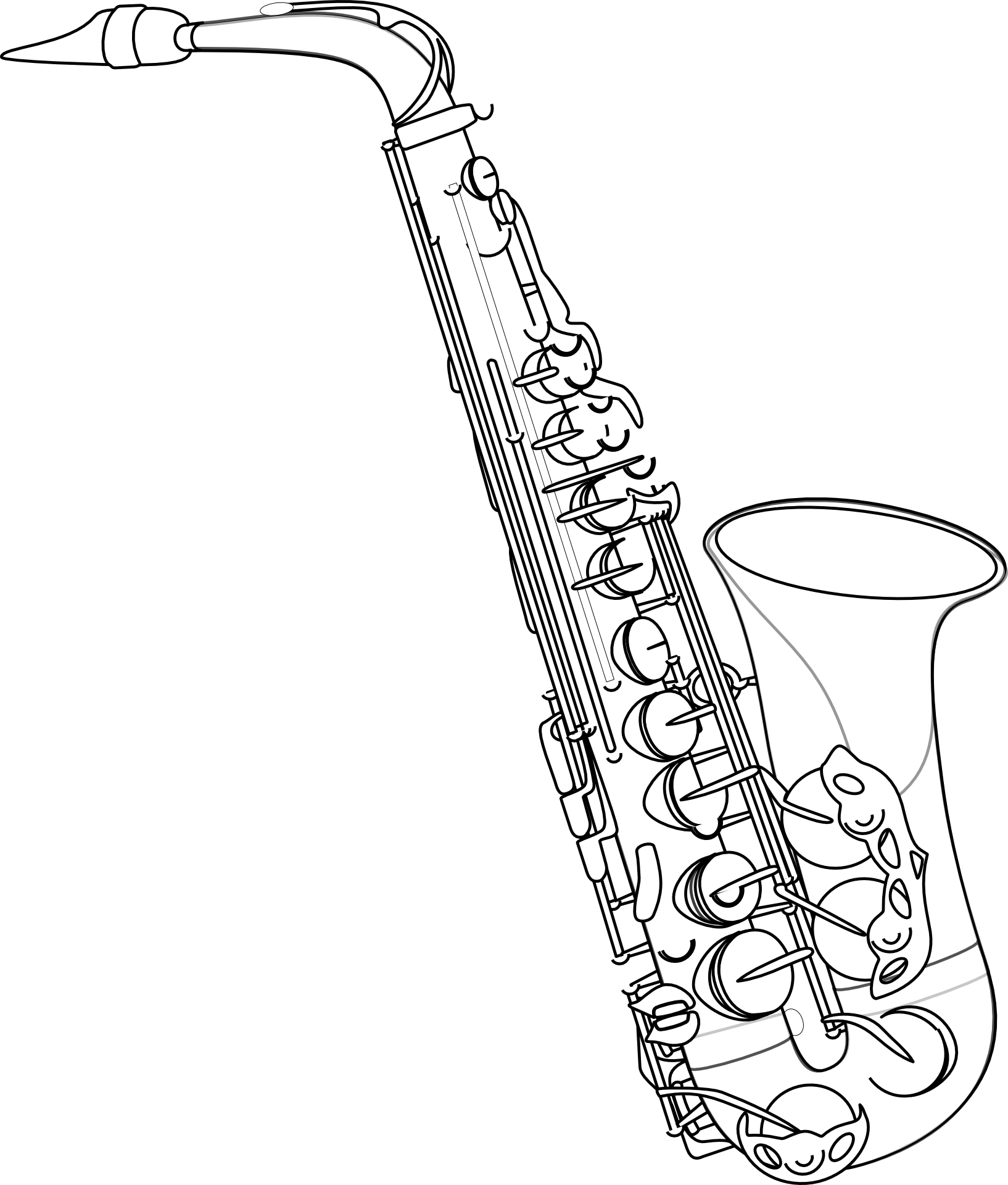 Detail Free Saxophone Clip Art Nomer 11