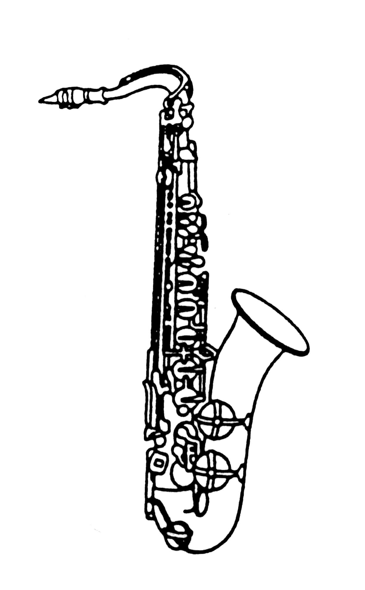 Detail Free Saxophone Clip Art Nomer 12