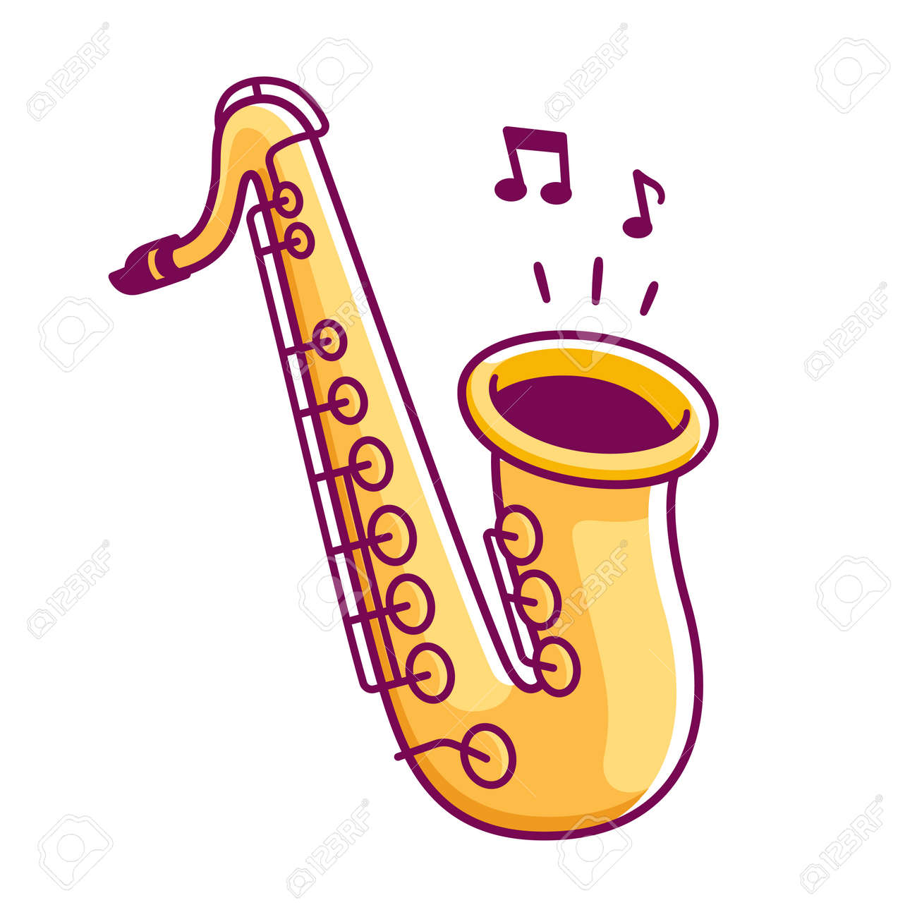 Detail Free Saxophone Clip Art Nomer 24