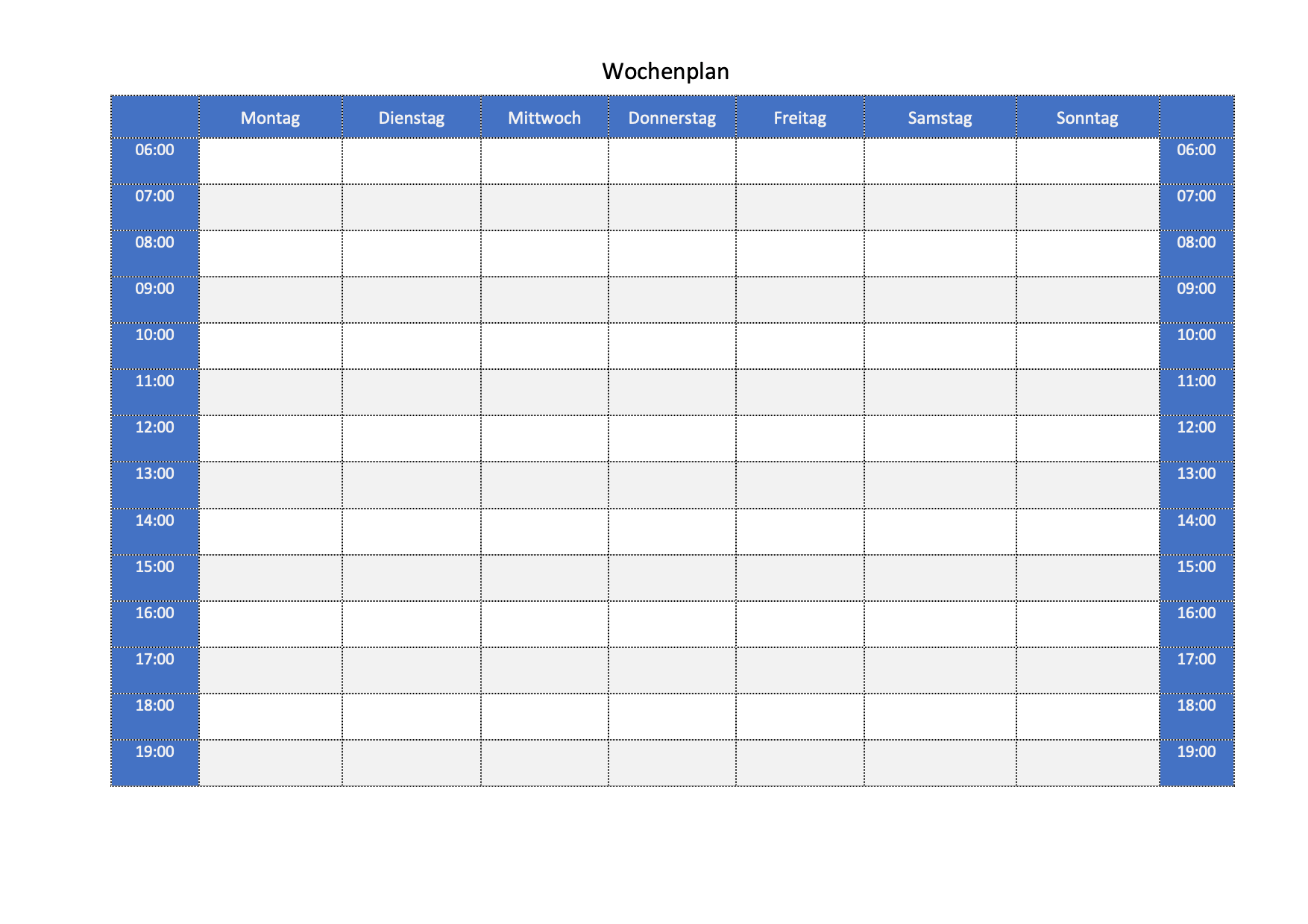 Wochenplan Vorlage Kinder - KibrisPDR