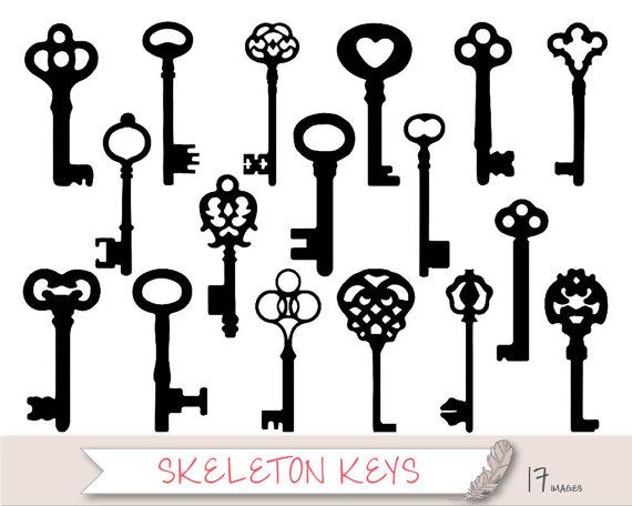 Detail Free Skeleton Key Clipart Nomer 13